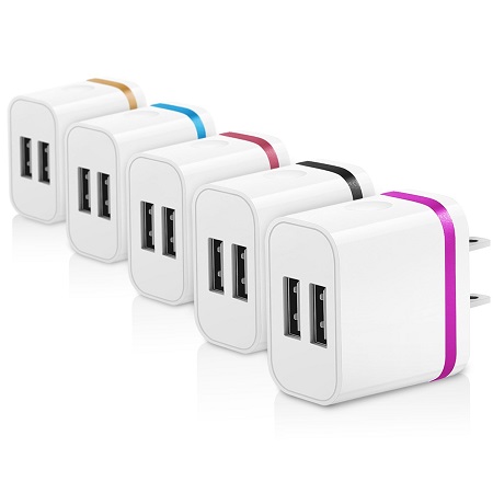 USB Wall Charger, Dual Port 2.1A Output 